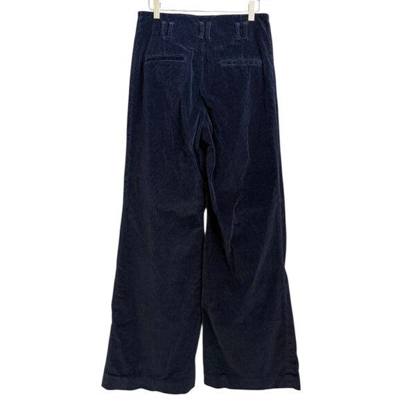 Cartonnier x Anthropologie Corduroy Wide Leg Pants Navy Size 8 Western Academia - Picture 2 of 7